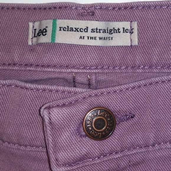 Lee Jeans Womens Lavender Sz 16 Relaxed Straight Leg at the Waist flaw paint - Picture 3 of 10